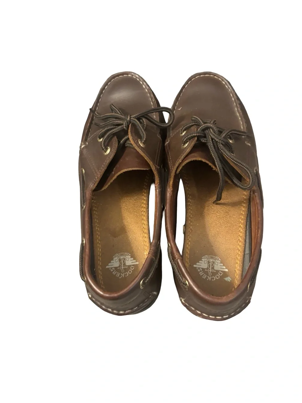 Dockers Vargas Men’s Brown Leather Preppy Nautical Boat Shoes Size 8.5 Wide